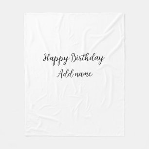 Happy Geburtstag hinzufügen Name Titel einfach min Fleecedecke