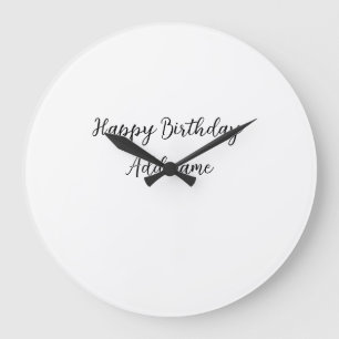 Happy Geburtstag hinzufügen Name Titel einfach min Große Wanduhr