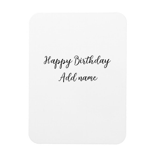Happy Geburtstag hinzufügen Name Titel einfach min Magnet (Vertikal)