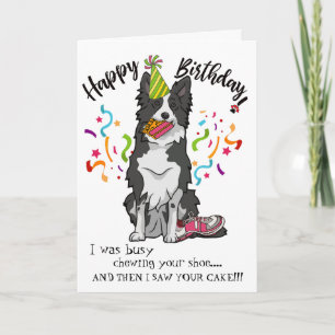 Happy Geburtstag Ihre Grenz Collie Hund Pink Schuh Karte
