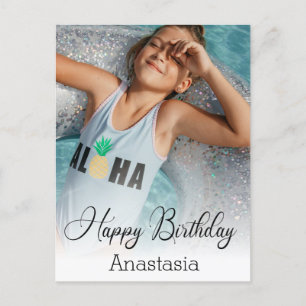Happy Geburtstag moderne Kalligraphie Postkarte