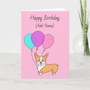 Happy Geburtstag Niedlichen Hand Drawn Corgi Karte