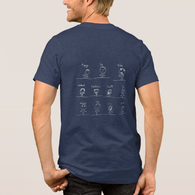 Happy Gefühls T-Shirt - Tri-Blend Erwachsene Tri-Blend Shirt (Rückseite)