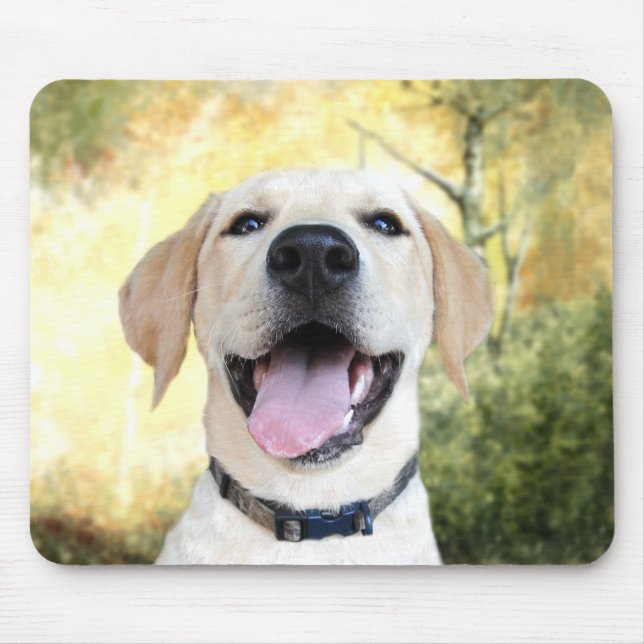 Happy Gelbe Labrador Mousepad (Vorne)