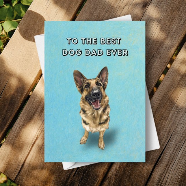 Happy German Shepherd Bester Vater Vatertag Karte (Von Creator hochgeladen)