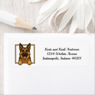 Happy German Shepherd Rücksendeadresse