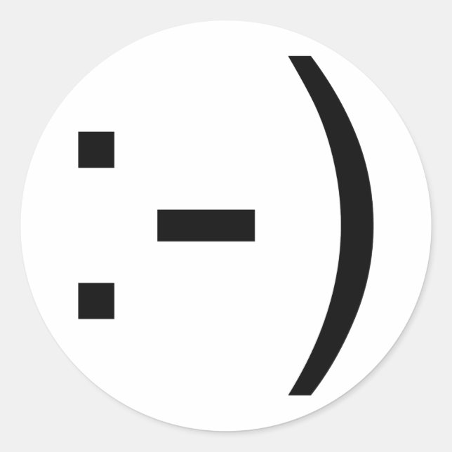 Happy Gesicht Emoticon! Runder Aufkleber (Vorderseite)