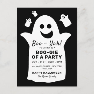 Happy Ghost, Black Halloween-Party Einladung