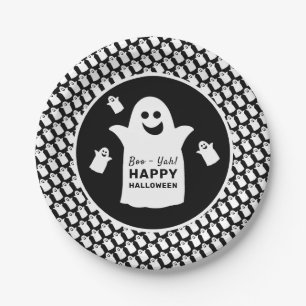 Happy Ghost, Black Halloween-Party Pappteller