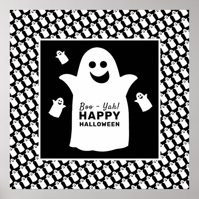 Happy Ghost, Black Halloween-Party Poster (Vorne)