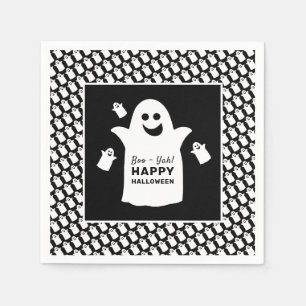Happy Ghost, Black Halloween-Party Serviette