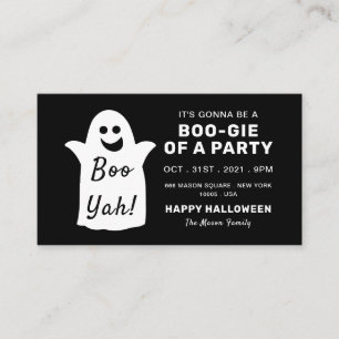 Happy Ghost, Black Halloween-Party Ticket Einladun Begleitkarte