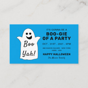Happy Ghost, Blue Halloween-Party Ticket Einladung