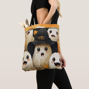 Happy Ghost Halloween Monogram