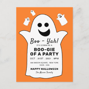 Happy Ghost, Orange Halloween-Party Einladung