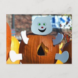 Happy Ghost Pumpkin Postkarte