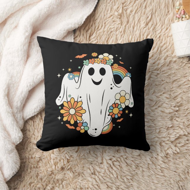 Happy Ghost Retro Hippie Vibe Kissen (Decke)