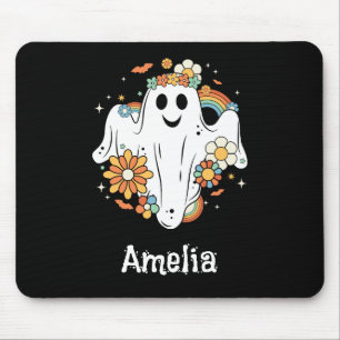 Happy Ghost Retro Hippie Vibe Mousepad