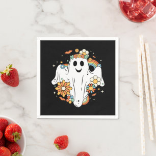 Happy Ghost Retro Hippie Vibe Serviette