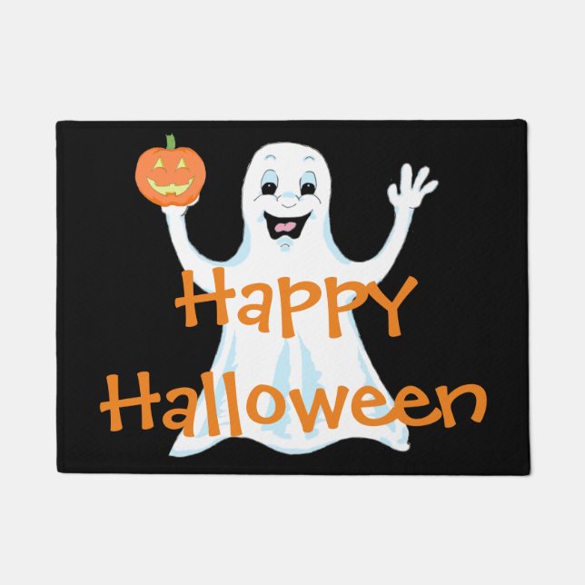 Happy Ghost Welcome Mat Fußmatte (Vorderseite)