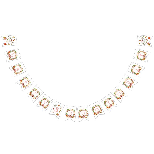 Happy Ghosts Boothday Pink Birthday Wimpelkette (Alle)