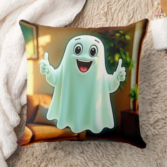 Happy Ghost's Thumbs Up Kissen (Decke)
