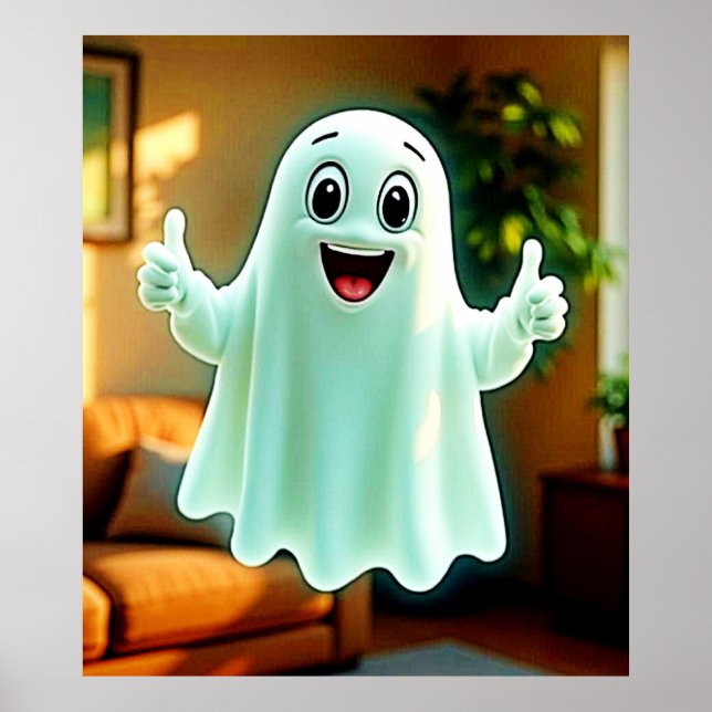 Happy Ghost's Thumbs Up Poster (Vorne)