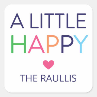 HAPPY GIFT TAGS QUADRATISCHER AUFKLEBER