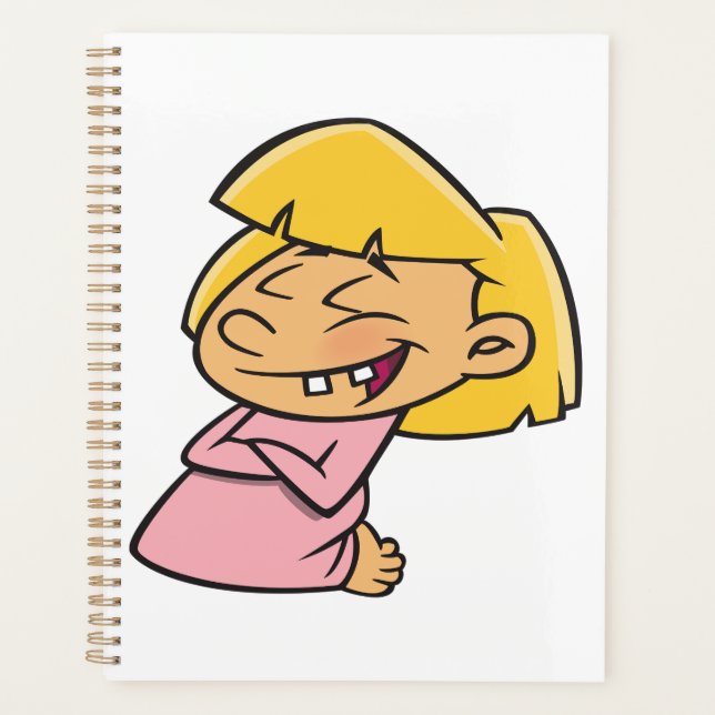 Happy Giggling Cartoon Girl Planer (Vorderseite)