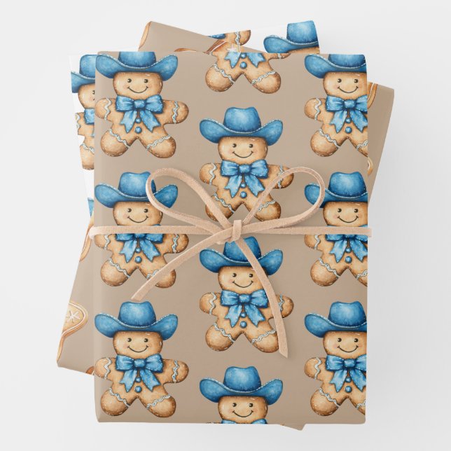 Happy Gingerbread Cowboy Geschenkpapier Set (Beispiel)