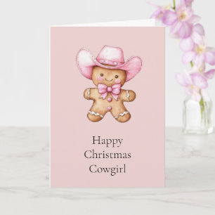 Happy Gingerbread Cowgirl Weihnachten Karte