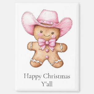 Happy Gingerbread Cowgirl Weihnachten Magnet