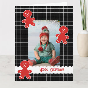 Happy Gingerbread Man Custom Christmas Foto Karte