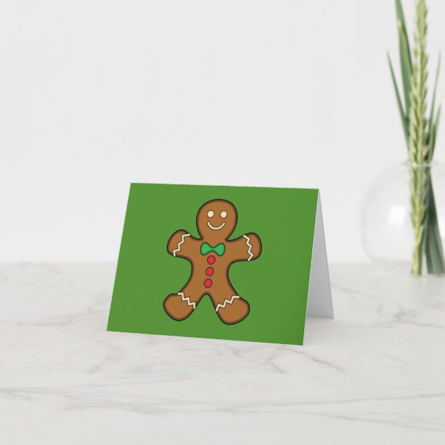 Happy Gingerbread Man Feiertagskarte (Vorderseite)