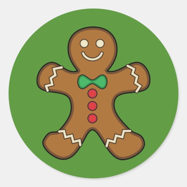 Happy Gingerbread Man Runder Aufkleber (Vorderseite)