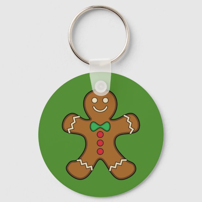 Happy Gingerbread Man Schlüsselanhänger (Vorderseite)