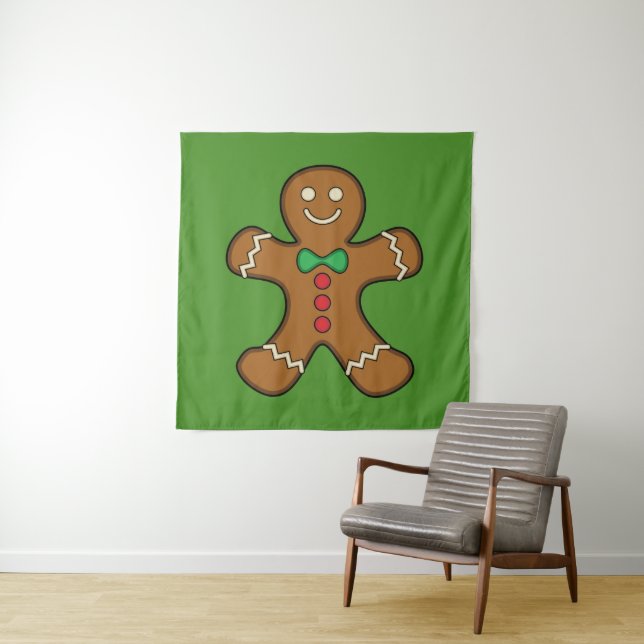 Happy Gingerbread Man Wandteppich (Beispiel)