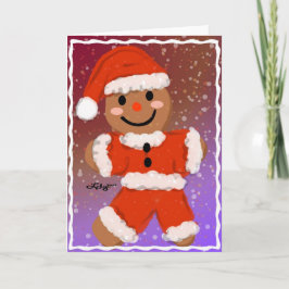 Happy Gingerbread Santa Card Feiertagskarte