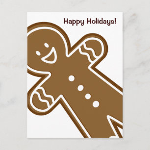 Happy Gingerbread Tall man Feiertagspostkarte