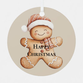 Happy Gingerbrot Cookie mit Weihnachtsmannmütze Ornament Aus Metall