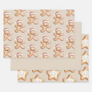 Happy Gingerbrot und Star Cookie Geschenkpapier Set