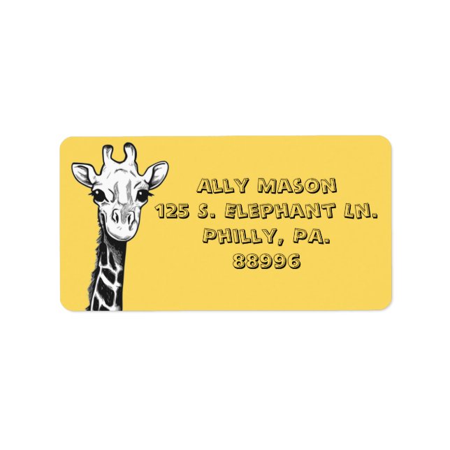 Happy Giraffe Address Labels Adressaufkleber (Vorne)