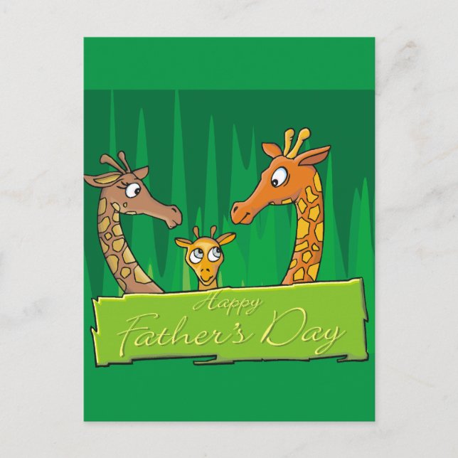 Happy Giraffe Familienvatertag Postkarte (Vorderseite)