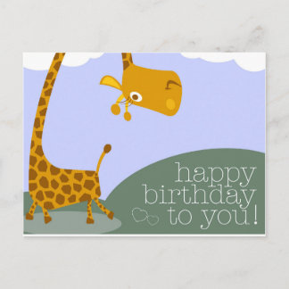Happy Giraffe Geburtstagskarte Postkarte
