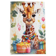 Happy Giraffe mit Geschenken & Kuchen |