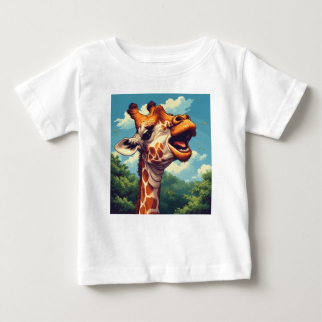 Happy Giraffe Pixel Art T - Shirt (Vorderseite)