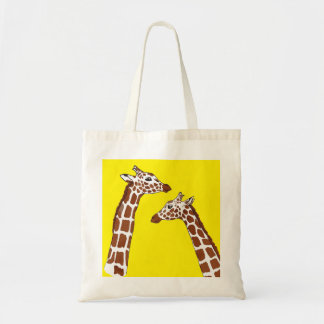 Happy Giraffen on Yellow Tragetasche