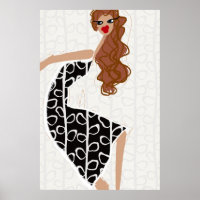 Happy Girl Dancing BlackWhite Mode Illustration