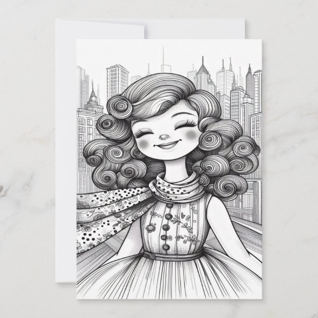 Happy Girl Dankeskarte (Vorderseite)