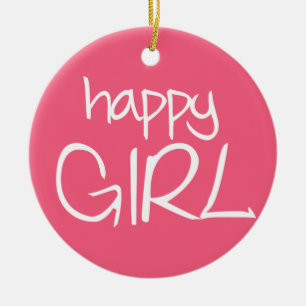 Happy Girl Keramik Ornament